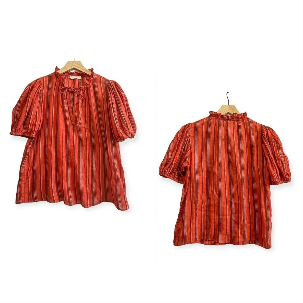 Ulla Johnson Oona Blouse, puff sleeves, Size 2